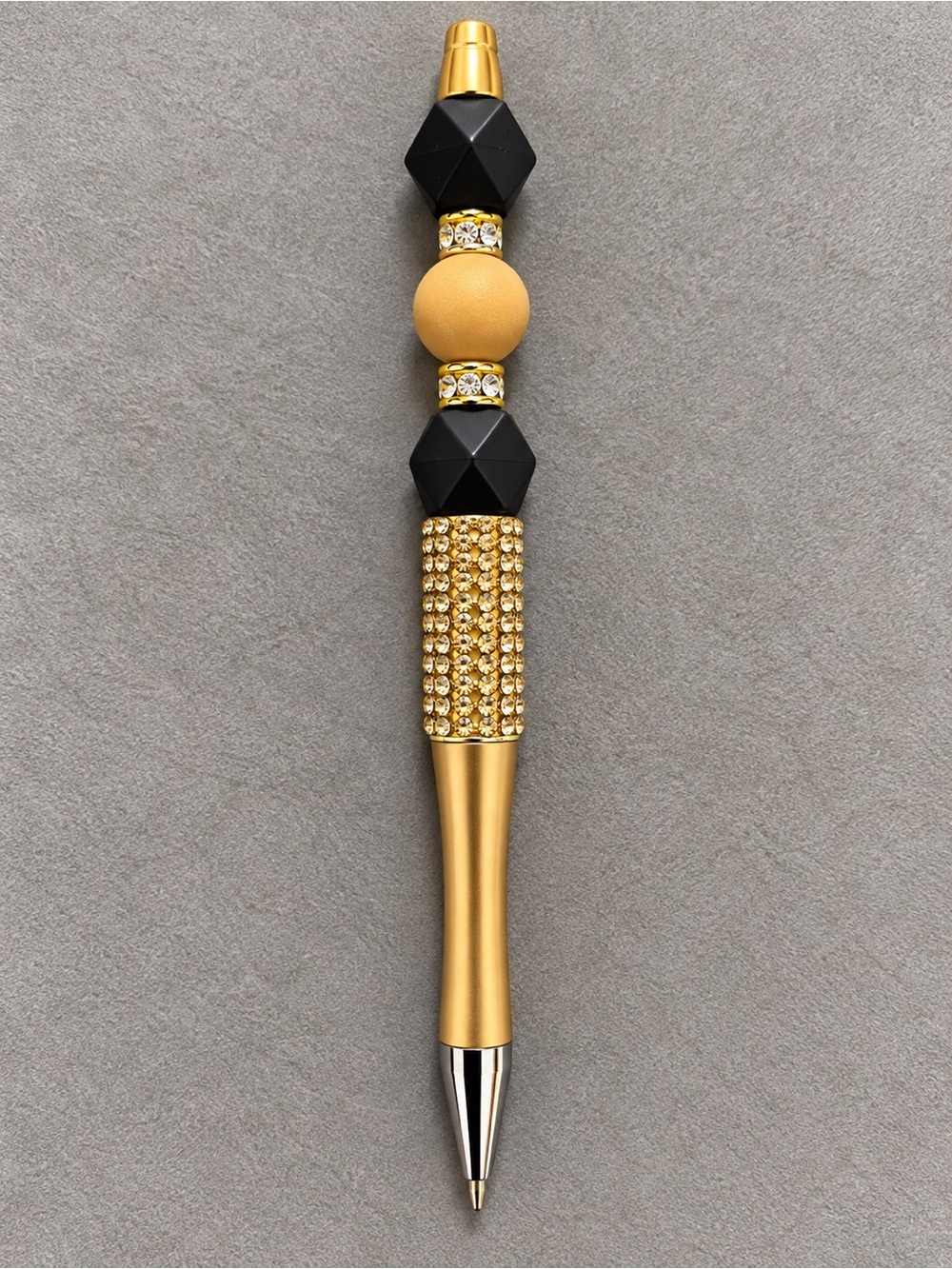 Luxury Gold & Black Beaded Pen